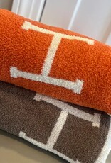 Hermes Taupe Hermes Inspired Blanket