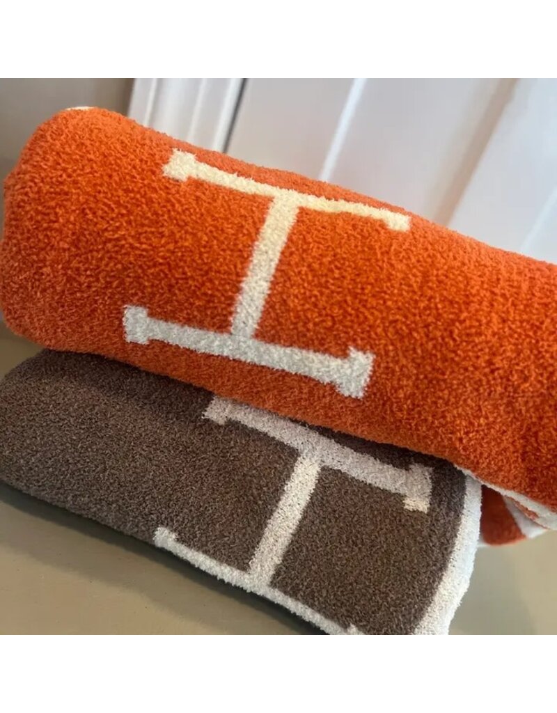 Hermes Taupe Hermes Inspired Blanket