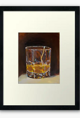 Yellow Dot Glass of Alcohol on the rocks print