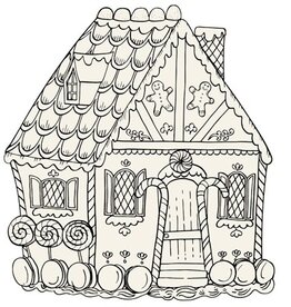 Hester & Cook Gingerbread House Coloring Placemat - 12 Sheets