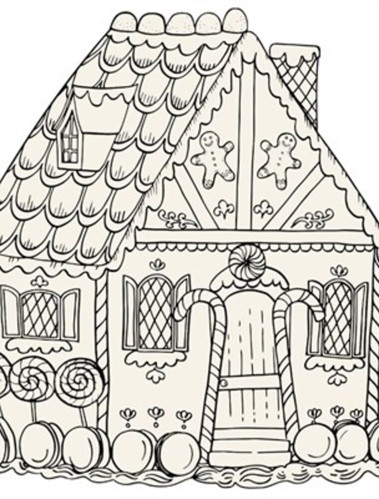 Hester & Cook Gingerbread House Coloring Placemat - 12 Sheets