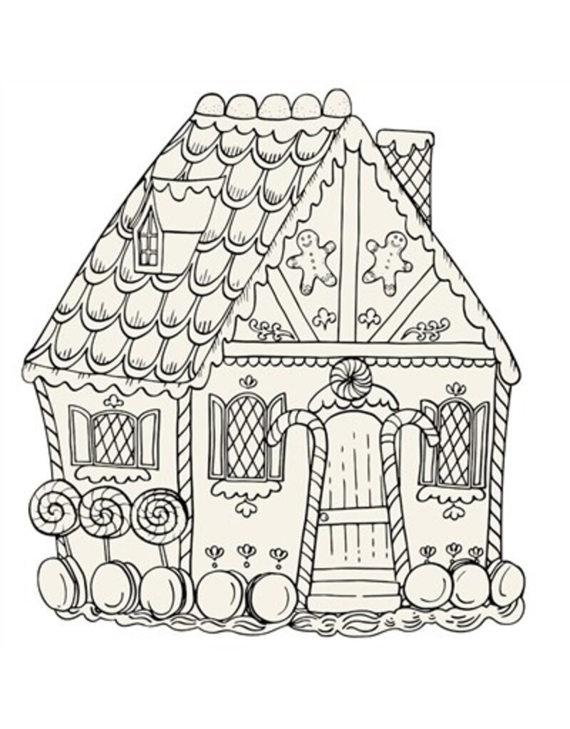 Hester & Cook Gingerbread House Coloring Placemat - 12 Sheets