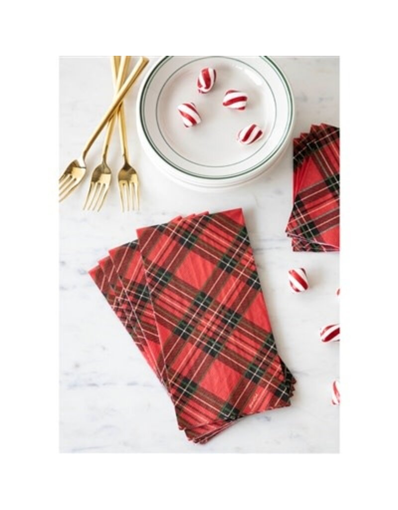 Hester & Cook Red Plaid Guest Napkin - Pack of 16