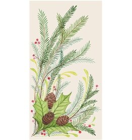 Hester & Cook Christmas Sprigs Guest Napkin - Pack of 16