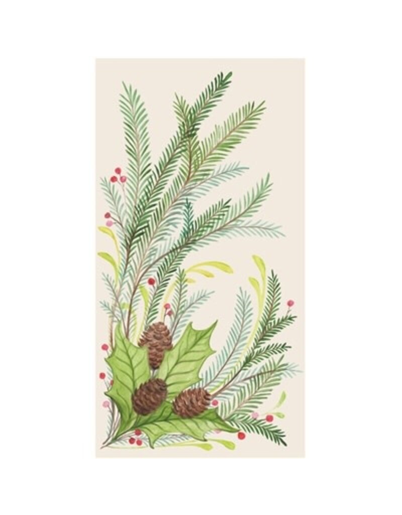Hester & Cook Christmas Sprigs Guest Napkin - Pack of 16