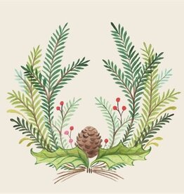 Hester & Cook Christmas Sprigs Cocktail Napkin - Pack of 20