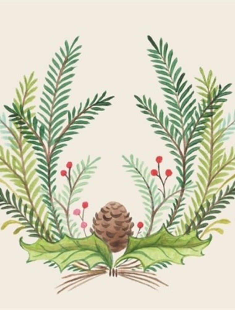 Hester & Cook Christmas Sprigs Cocktail Napkin - Pack of 20