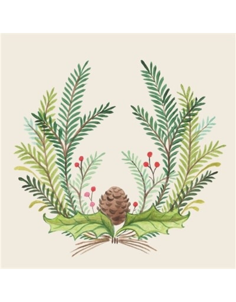 Hester & Cook Christmas Sprigs Cocktail Napkin - Pack of 20