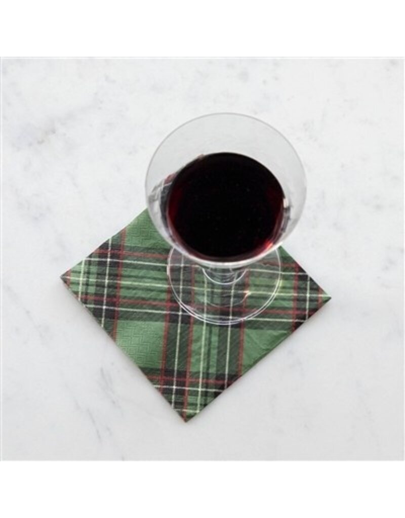 Hester & Cook Green Plaid Cocktail Napkin - Pack of 20
