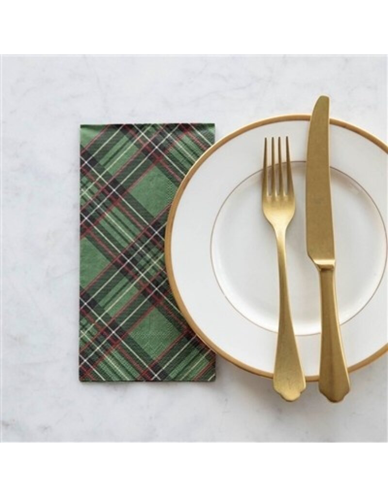 Hester & Cook Green Plaid Guest Napkin - Pack of 16