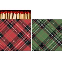 Hester & Cook Red & Green Plaid Matches - Box of 60