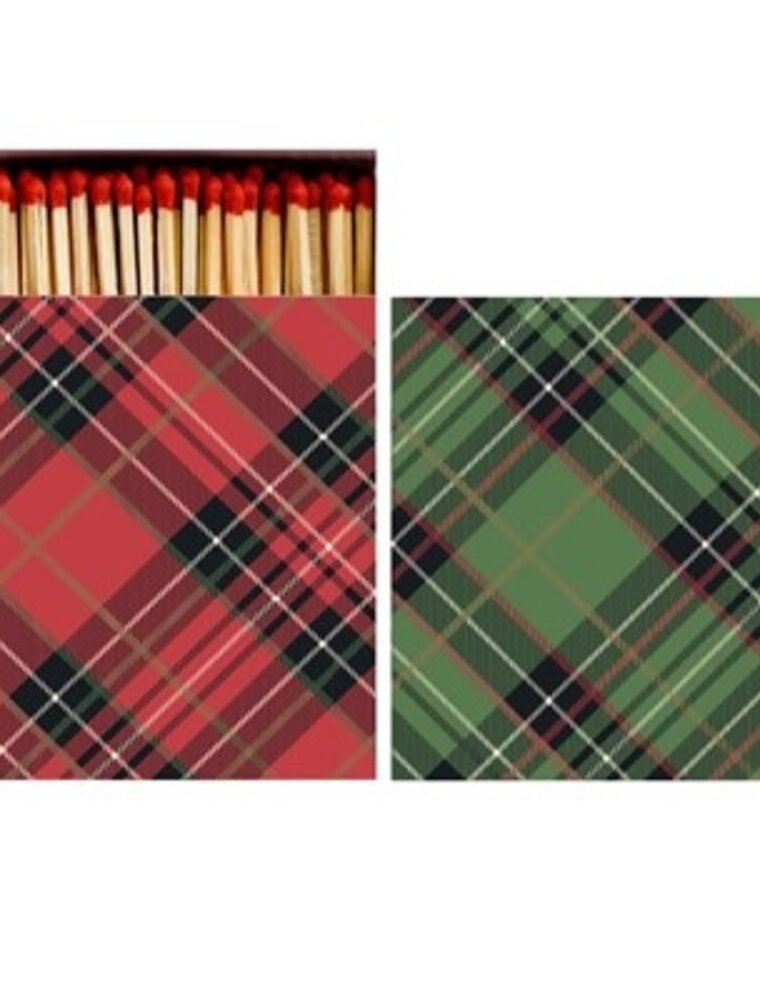Hester & Cook Red & Green Plaid Matches - Box of 60