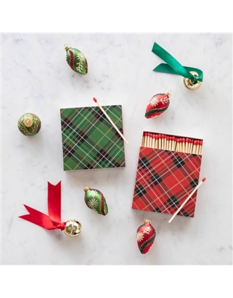 Hester & Cook Red & Green Plaid Matches - Box of 60