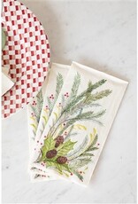 Hester & Cook Christmas Sprigs Guest Napkin - Pack of 16