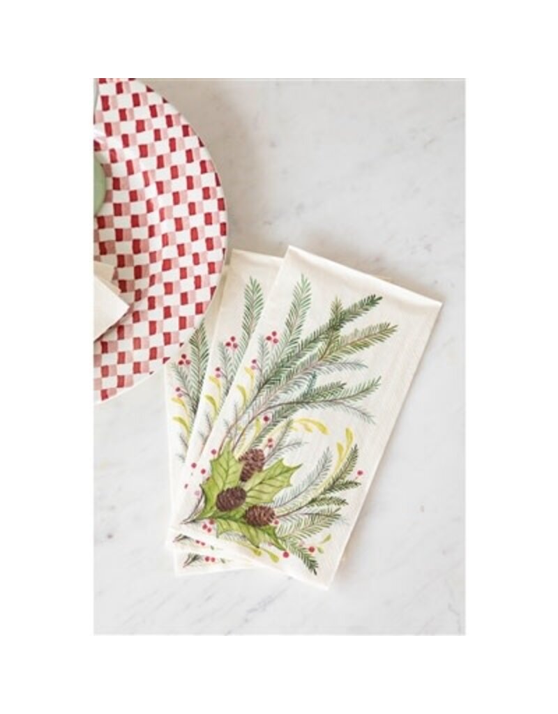 Hester & Cook Christmas Sprigs Guest Napkin - Pack of 16