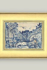 Petal Lane 8 x 6 Forest with Woodcutter w/Gold Frame