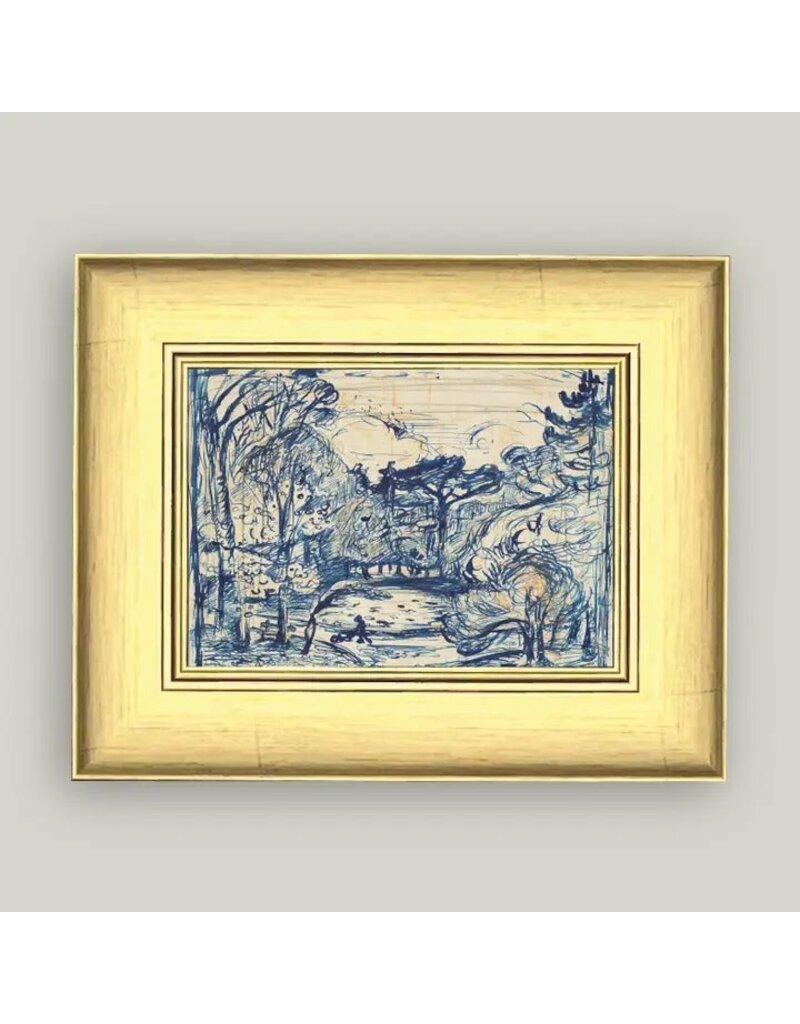 Petal Lane 8 x 6 Forest with Woodcutter w/Gold Frame