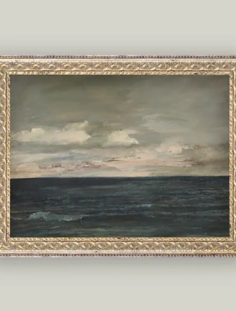 Petal Lane 16 x 12 Ocean View Art w/Antique Frame