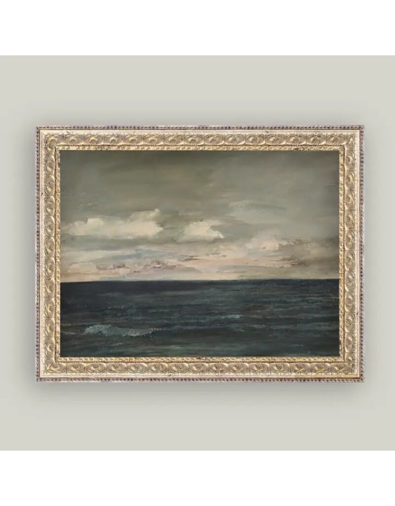 Petal Lane 16 x 12 Ocean View Art w/Antique Frame