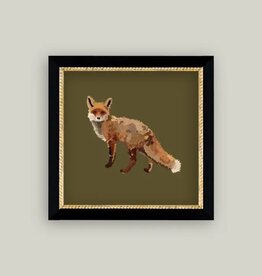 Petal Lane 5 x 5 Fox Closeup w/Black and Gold