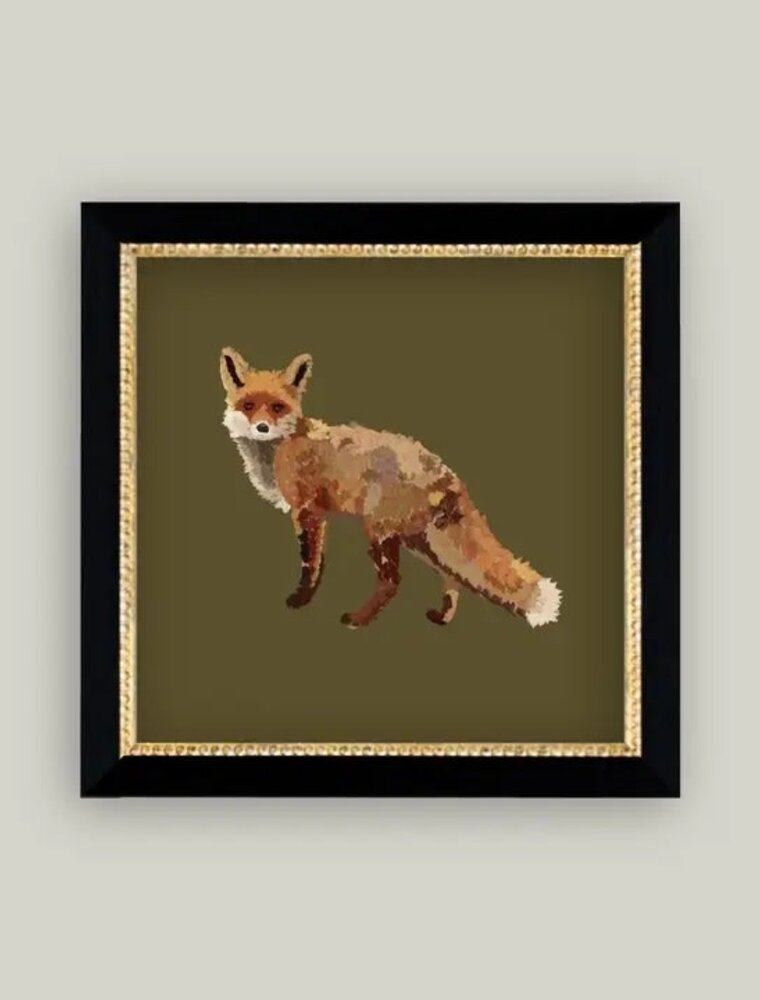 Petal Lane 5 x 5 Fox Closeup w/Black and Gold