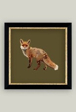 Petal Lane 5 x 5 Fox Closeup w/Black and Gold