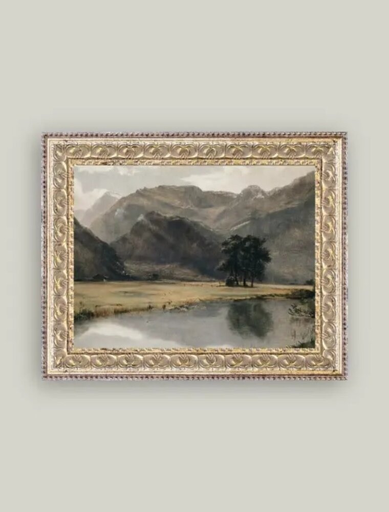 Petal Lane 10 x 8 River Mountainscape w/Antique Frame