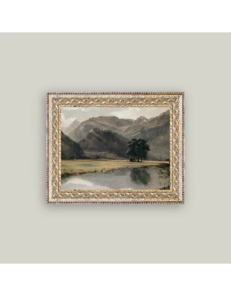 Petal Lane 10 x 8 River Mountainscape w/Antique Frame