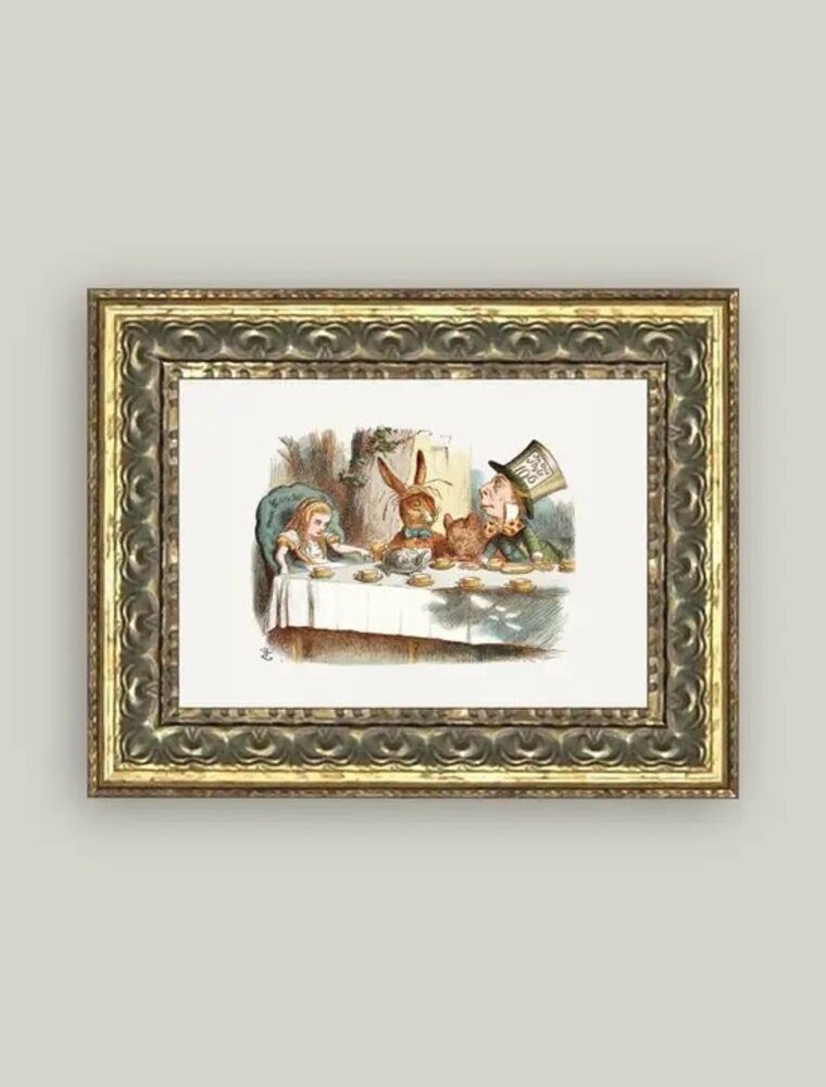 Petal Lane 7 x 5 Tea Party with the Mad Hatter w/Antique Frame