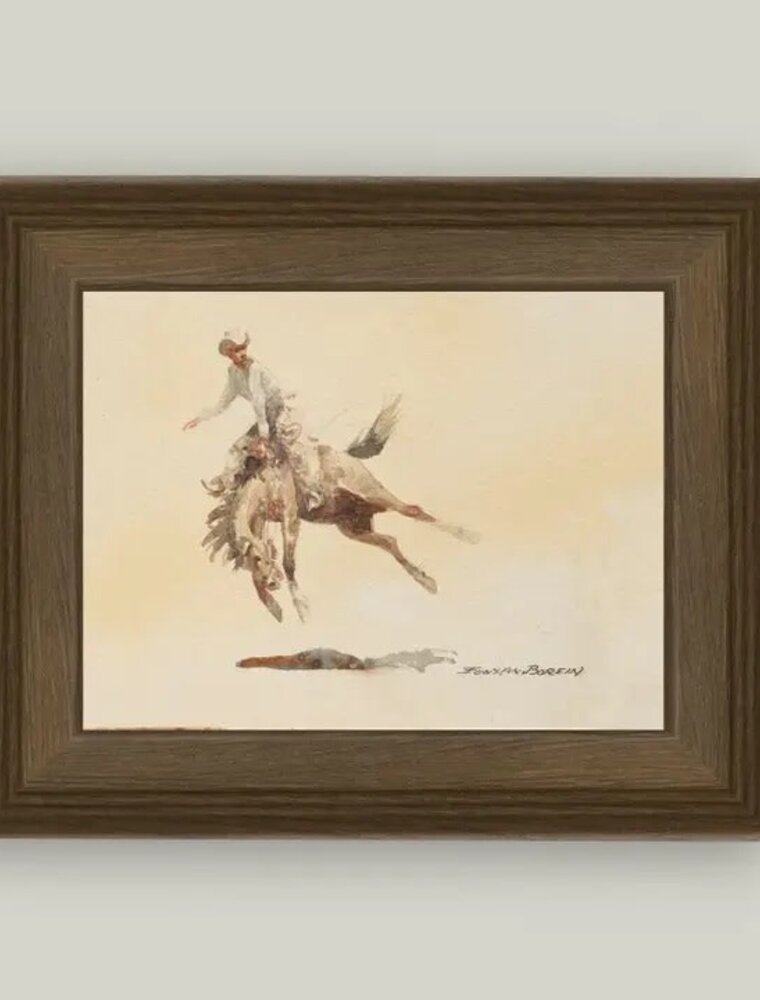 Petal Lane 10 x 8 Bucking Rider w/Brown Frame