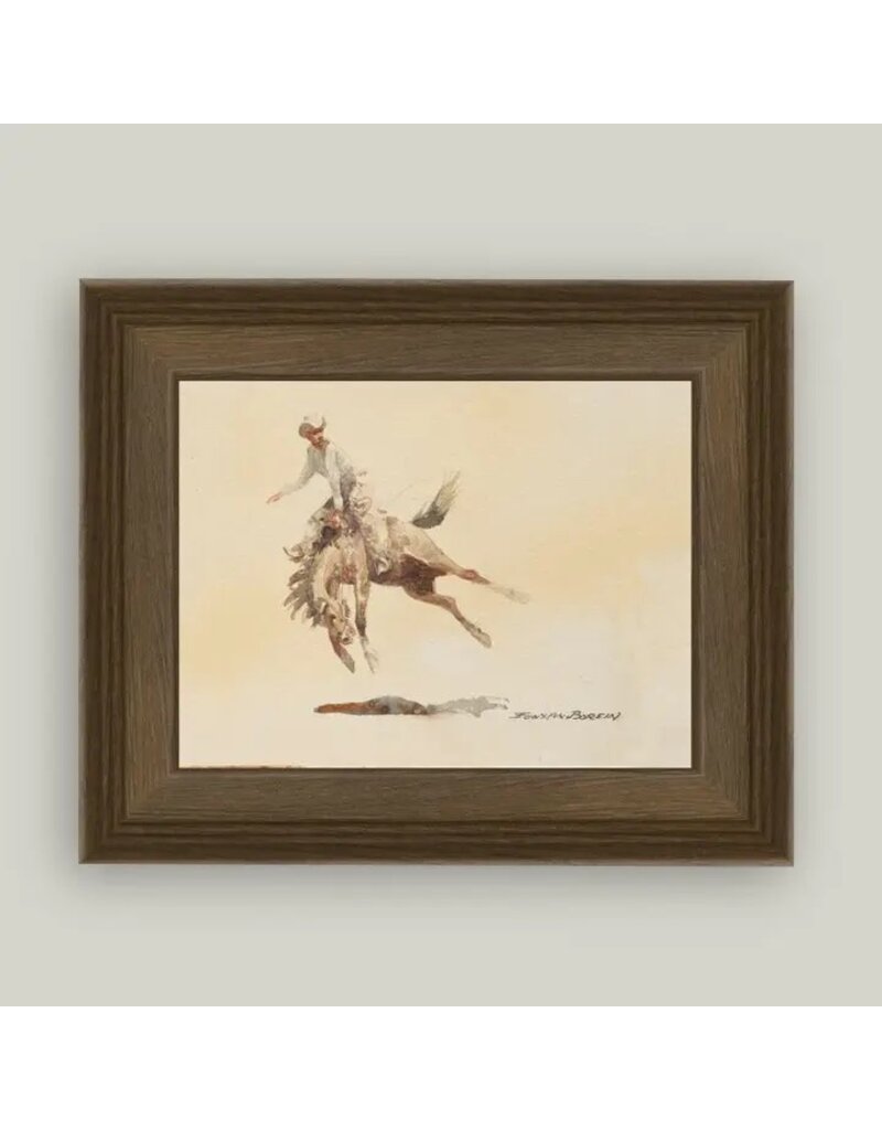 Petal Lane 10 x 8 Bucking Rider w/Brown Frame