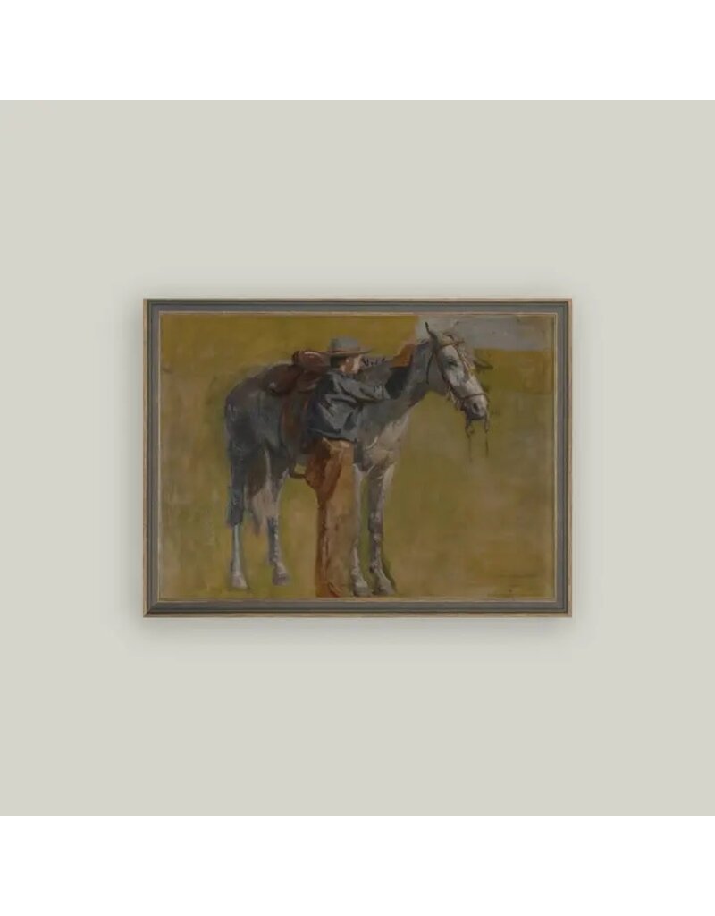 Petal Lane 15 x 11 Study for Cowboys w/Brown Frame