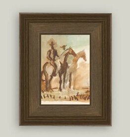 Petal Lane 5 x 7 Study of the Wathc w/Brown Frame