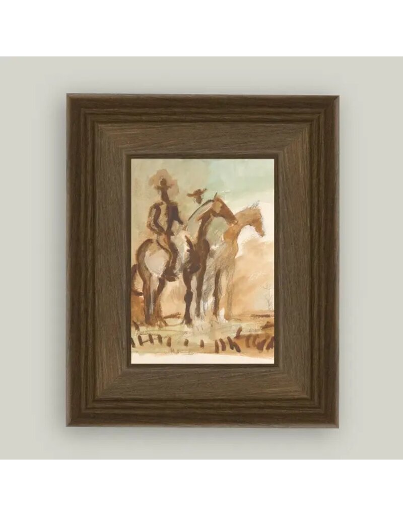 Petal Lane 5 x 7 Study of the Wathc w/Brown Frame