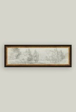 Petal Lane 17 x 6 Country Meadow Sketch w/Brown Frame