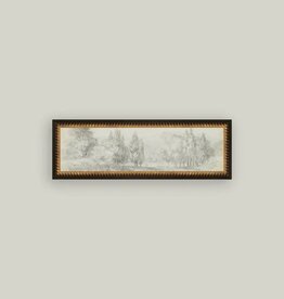 Petal Lane 17 x 6 Country Meadow Sketch w/Brown Frame