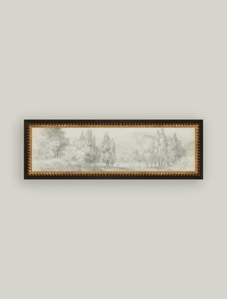 Petal Lane 17 x 6 Country Meadow Sketch w/Brown Frame