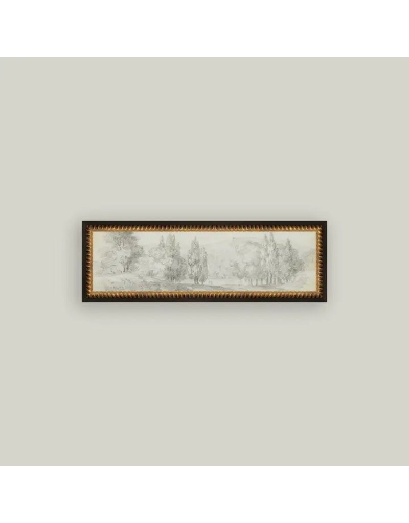 Petal Lane 17 x 6 Country Meadow Sketch w/Brown Frame