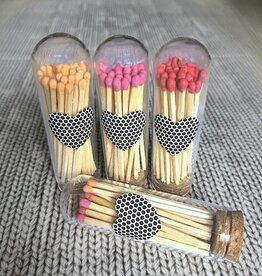 CJ Gift Goddess Pink, Orange & Red - 3" Matches in Cloche w/heart