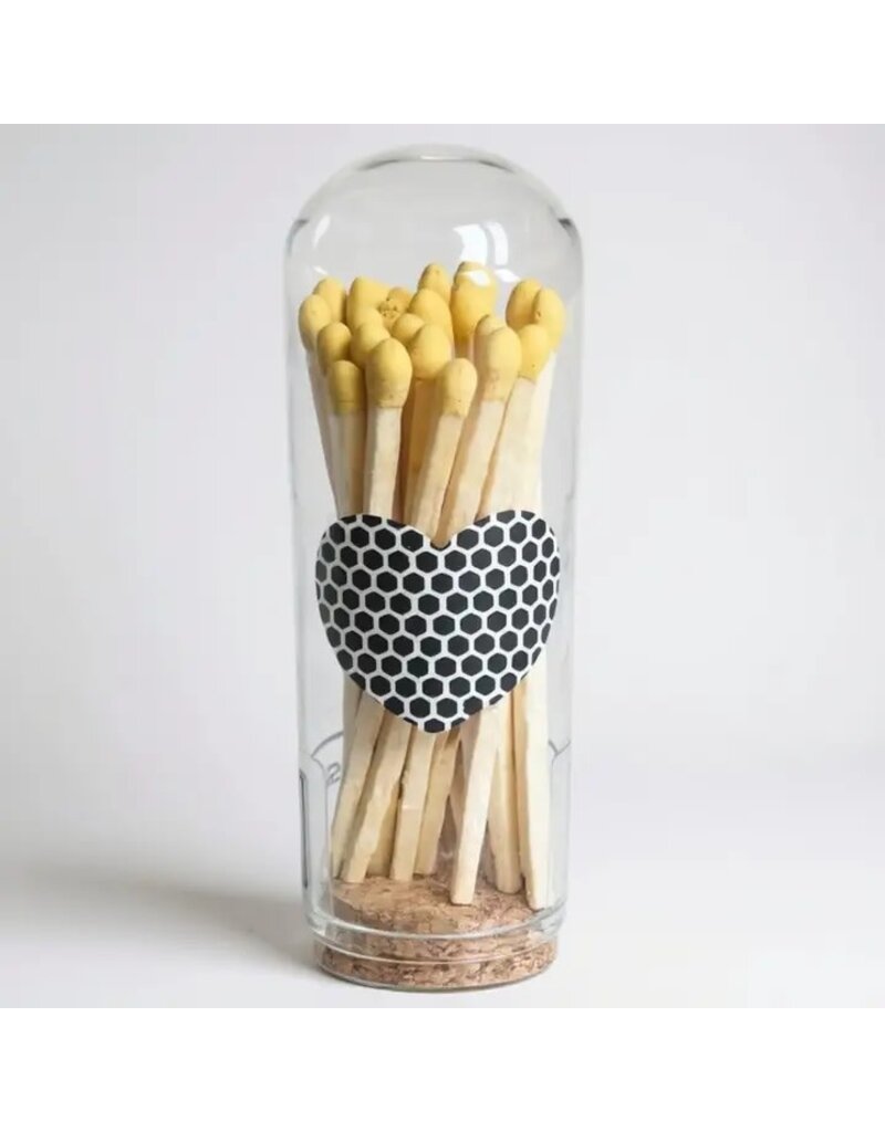 CJ Gift Goddess Lemon Yellow - 3" Matches in Cloche w/heart