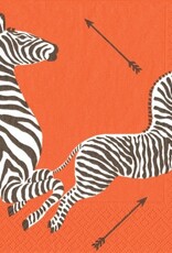 Caspari Cocktail Zebras Orange