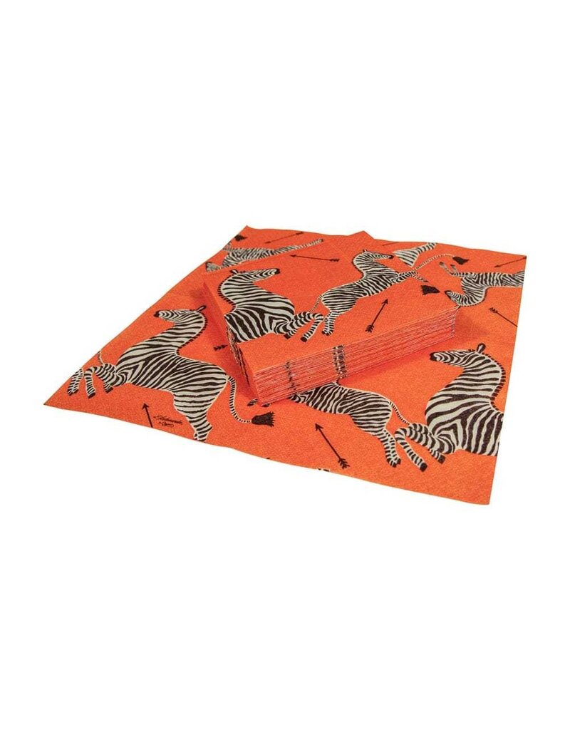 Caspari Cocktail Zebras Orange