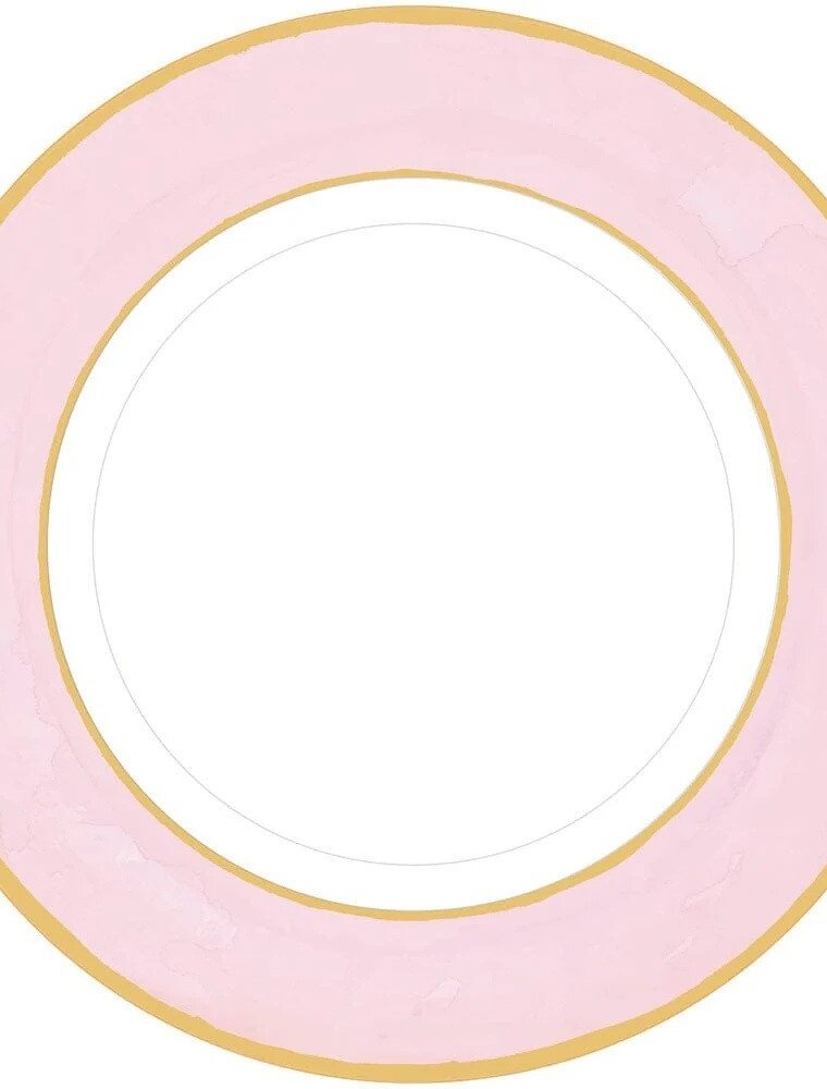 Caspari Dinner Watercolor Petal Pink Plates