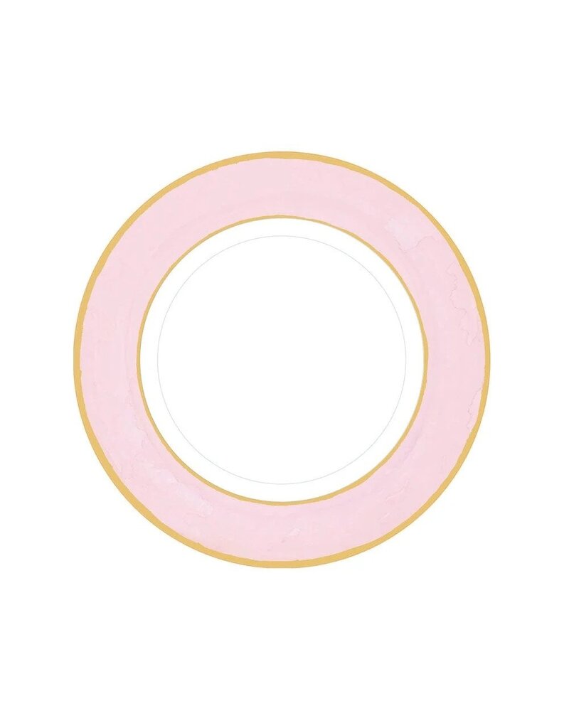 Caspari Salad/Dessert Watercolor Petal Pink Plates