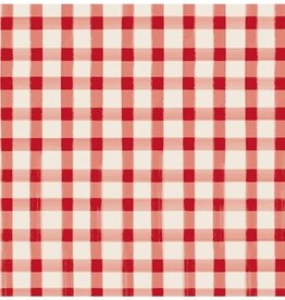 Hester & Cook Red Painted Check Cocktail Napkin - 12 Ea