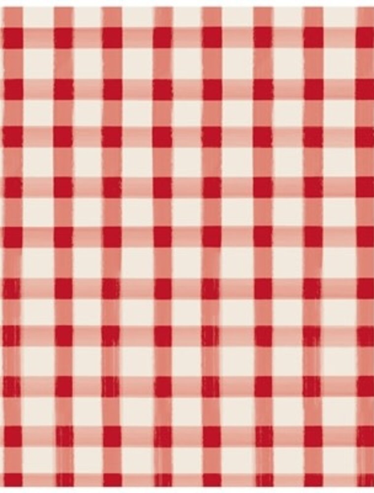 Hester & Cook Red Painted Check Cocktail Napkin - 12 Ea