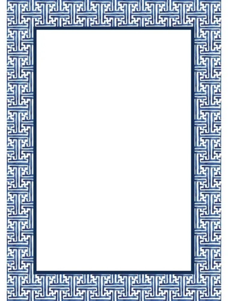 WH Hostess Social Stationery 5x7 Navy Basketweave Notepad