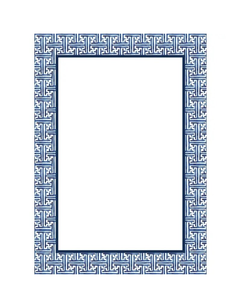 WH Hostess Social Stationery 5x7 Navy Basketweave Notepad