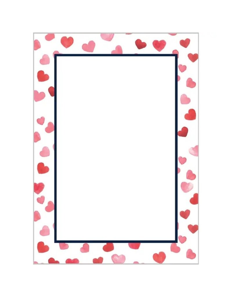 WH Hostess Social Stationery 5x7 Watercolor Hearts Notepad
