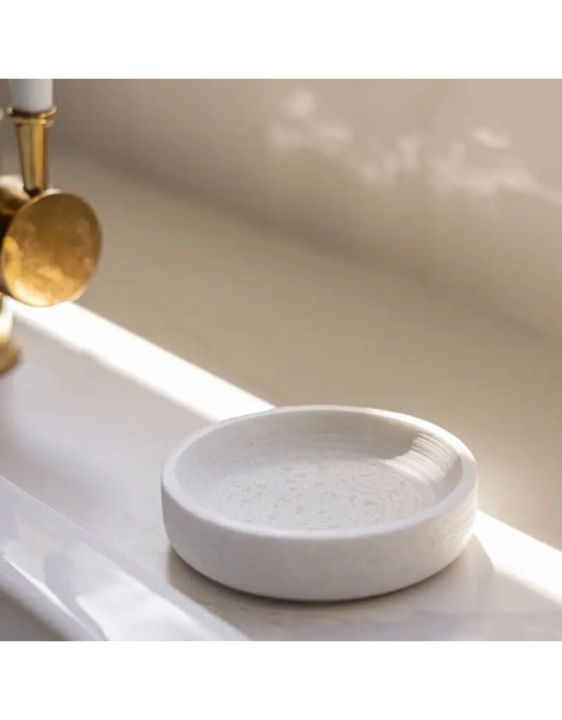 Luxe B Co White Marble Soap & Brush Holder